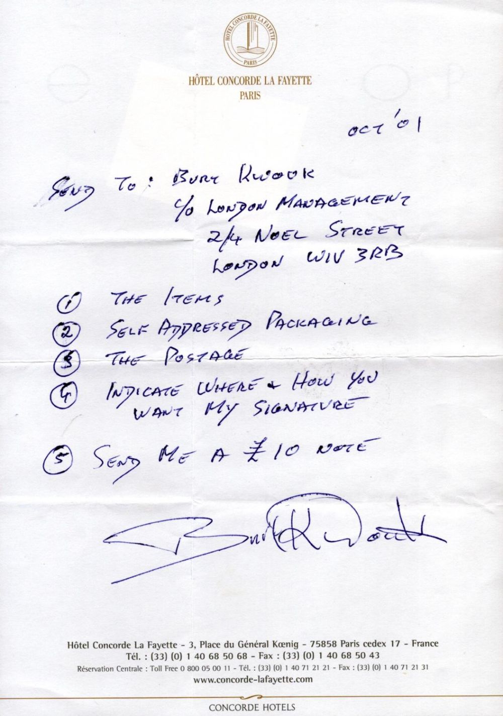 Lot 182: Burt Kwouk ALS. Good condition. All autographs are...