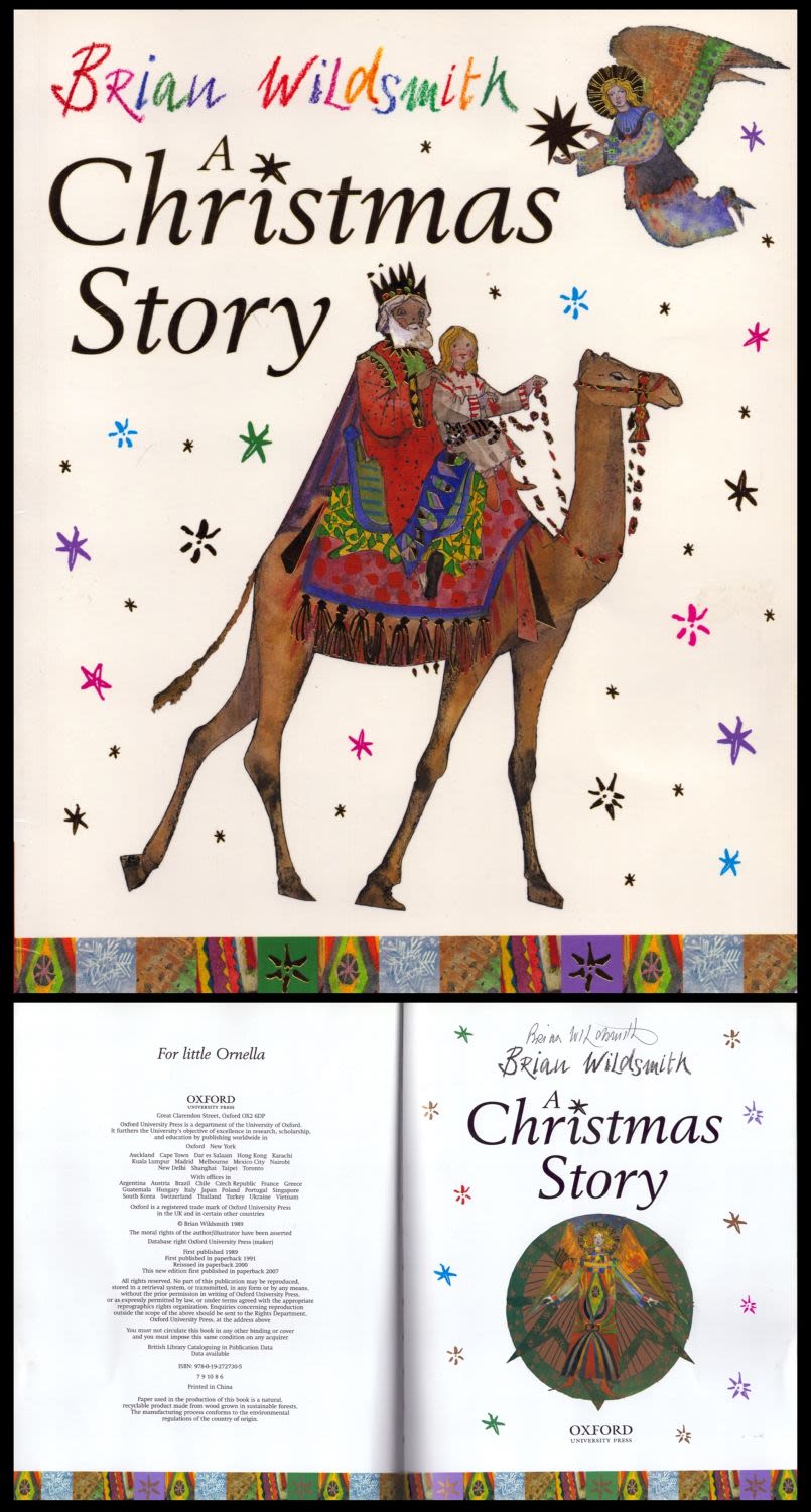 Lot 187: Brian Wildsmith signed A Christmas Story softback book....