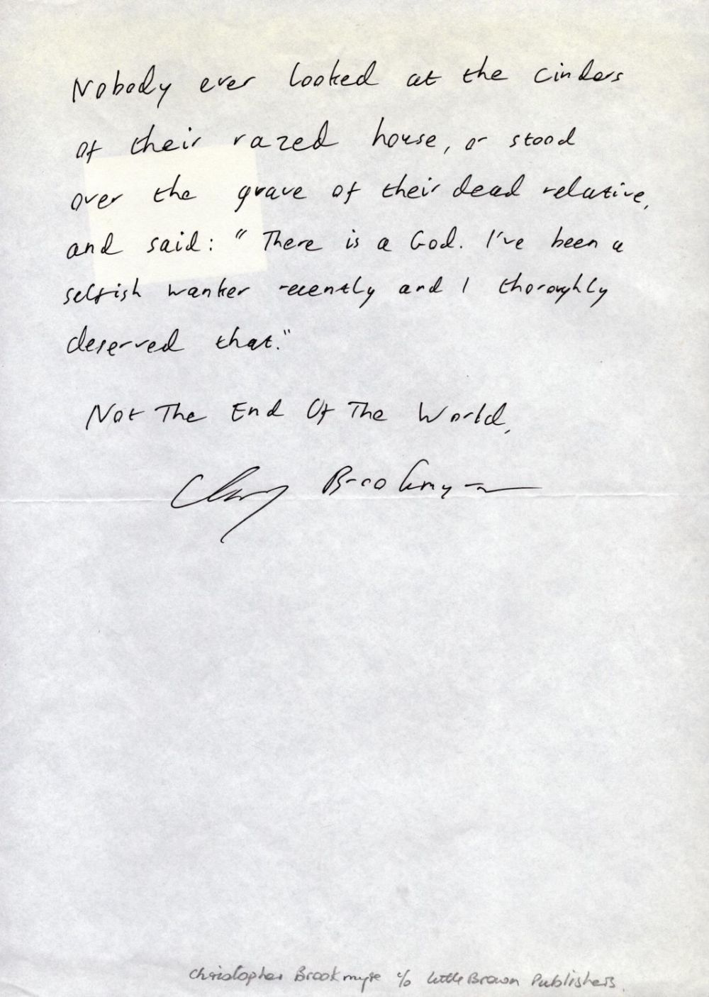 Lot 189: Christopher Brookmyse ALS. Good condition. All autographs are...