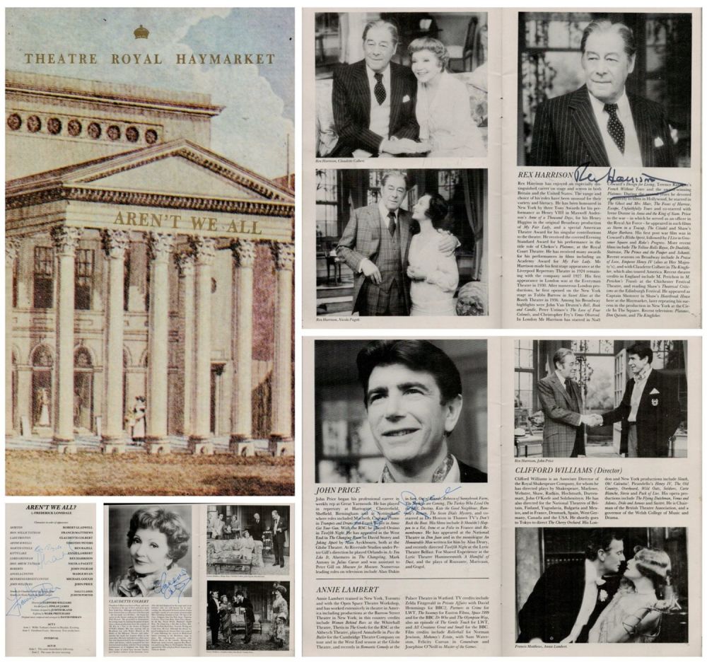 Lot 205: Multi signed Rex Harrison, Claudette Colbert, Nicola Pagett,...