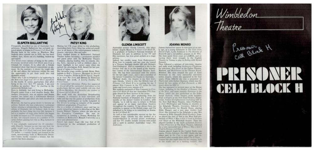 Lot 208: Patsy King signed 'Prisoner Cell Block H' Wimbledon...