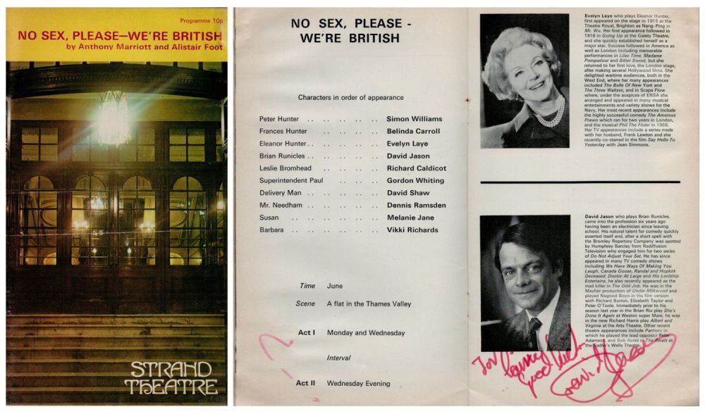 Lot 209: David Jason signed 'No Sex, Please We're British'...