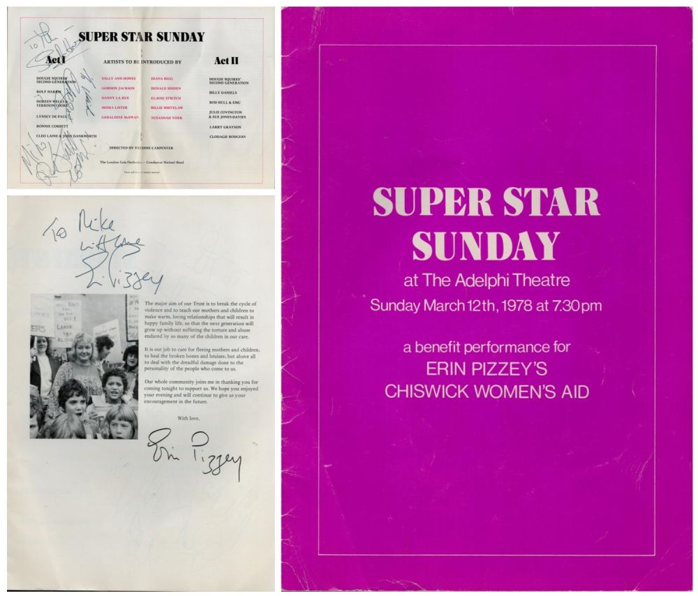 Lot 223: Multi signed Erin Pizzey, Sally Ann Howes, Rod...