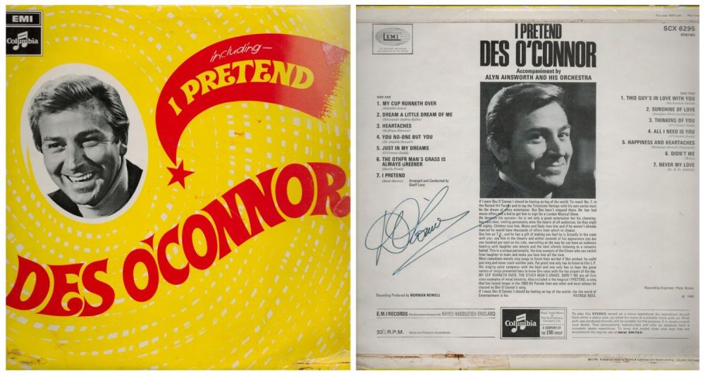 Lot 242: Des O'Connor signed. 12 Inch Vinyl LP 33...