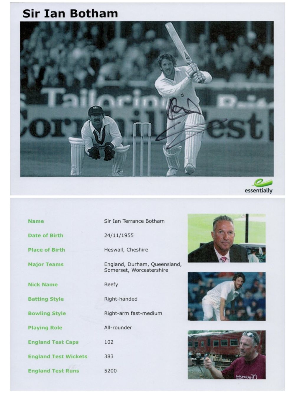 Lot 270: Sir Ian Botham signed Promo Black & White...