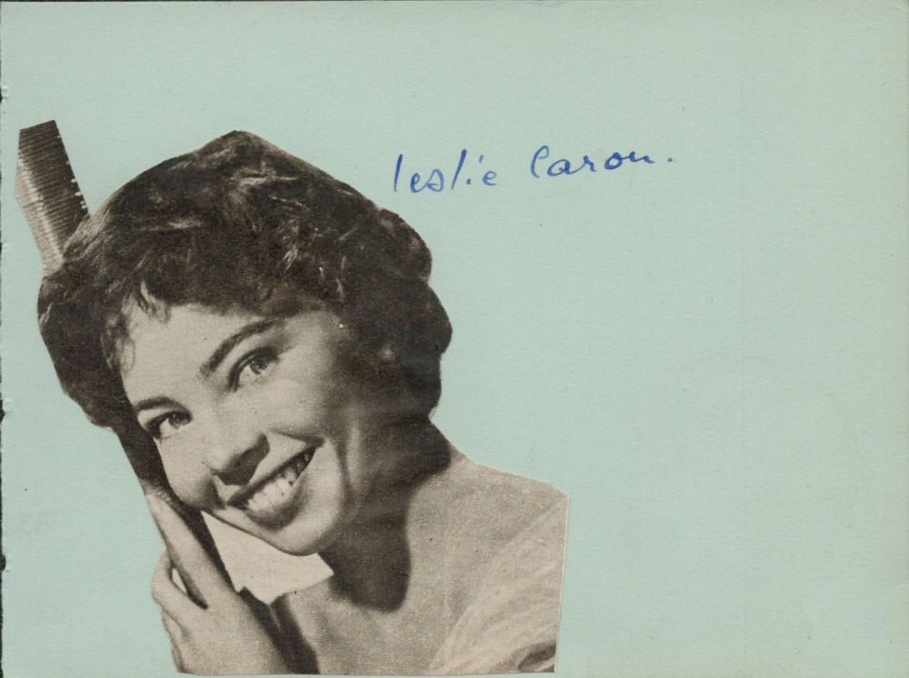 Lot 291: Leslie Caron signed black & white picture magazine...
