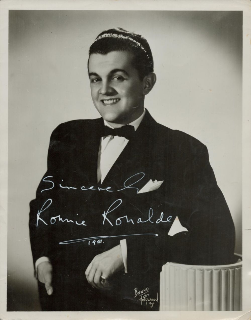 Lot 294: Ronnie Ronalde signed vintage Black & White Photo...
