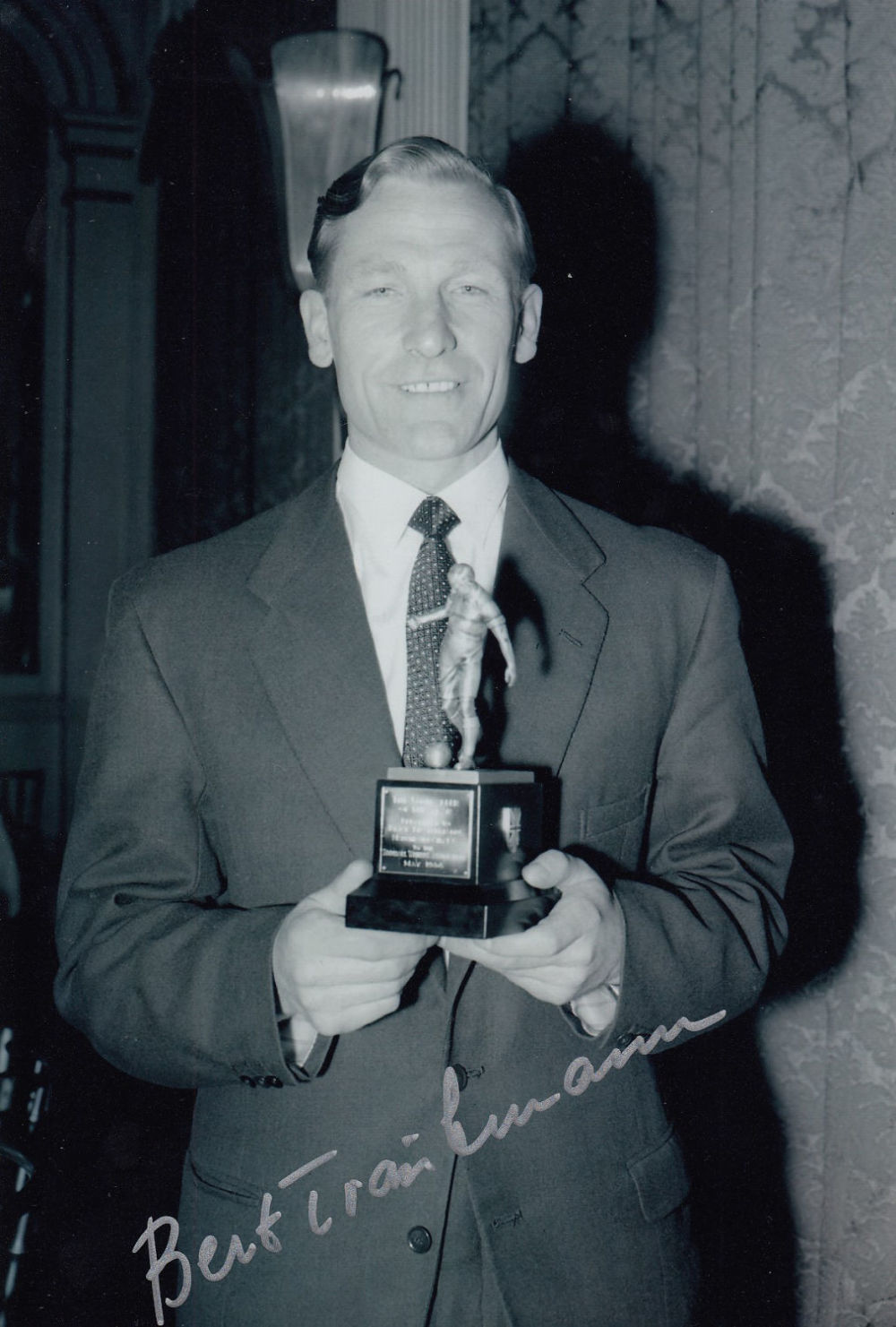 Lot 307: Autographed BERT TRAUTMANN 12 x 8 photo :...