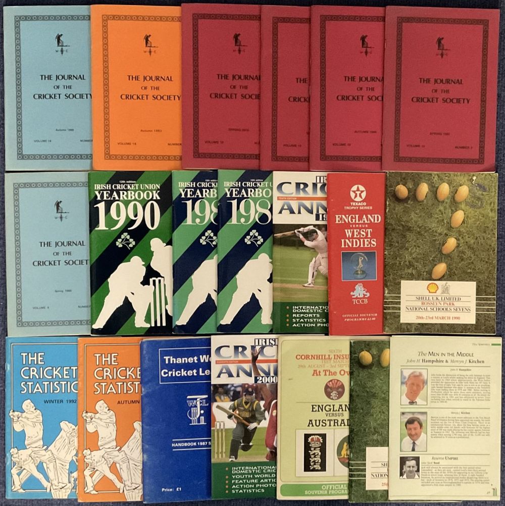 Lot 333: Cricket Collection of 20 Items Includes Journals, programmes,...