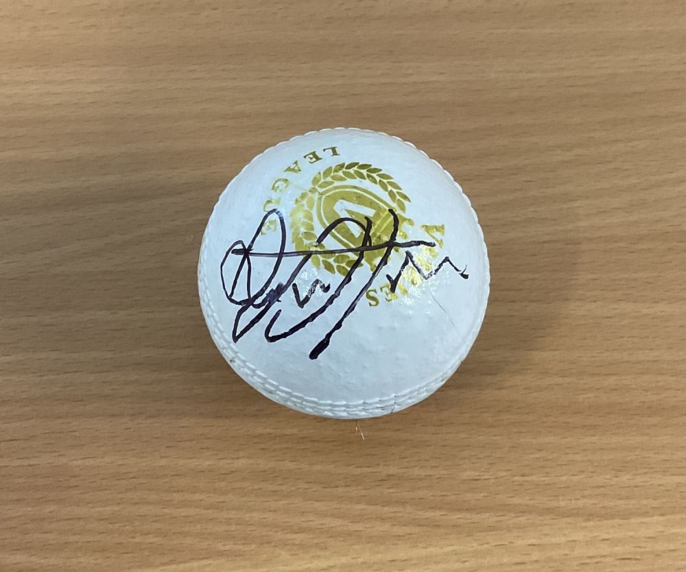 Lot 349: Franklin Stephenson Signed Cricket Ball, Red and White,...