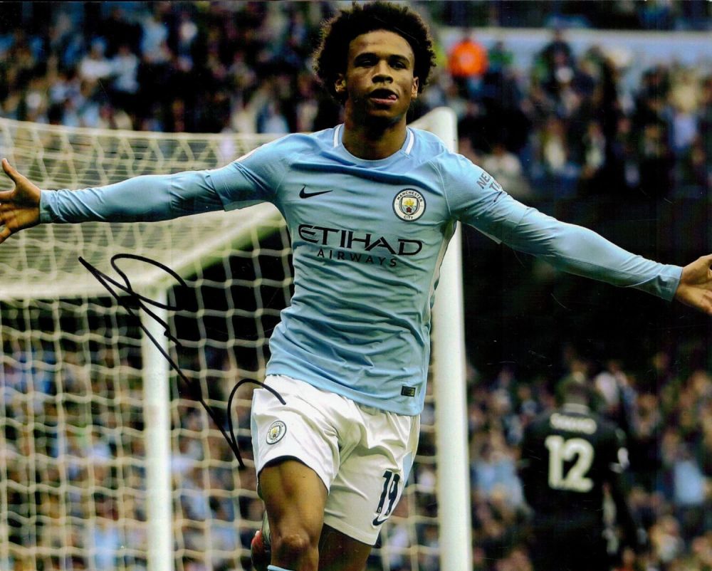 Lot 360: Leroy Sane Signed Photo (Pictured playing for Bayern...