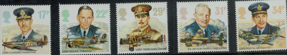 Lot 380: 5 x Military Mint Stamps : Lord Dowding/Hurricane,...