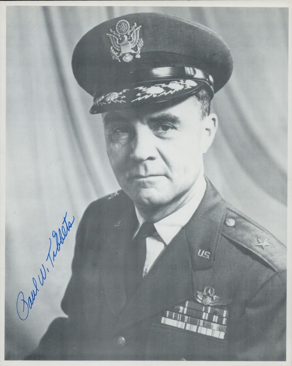 Lot 385: Paul W. Tibbets signed Black & White Photo...