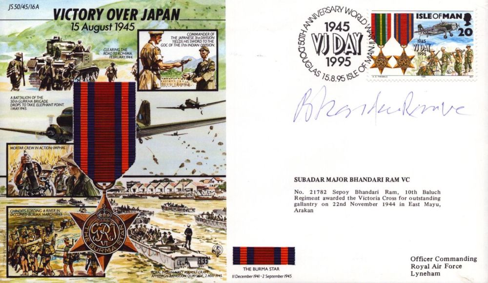 Lot 401: Subadar Mjr Bhandari Ram VC signed Victory over...