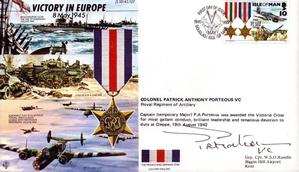 Lot 403: Clnl Patrick Porteous VC signed Victory in Europe...