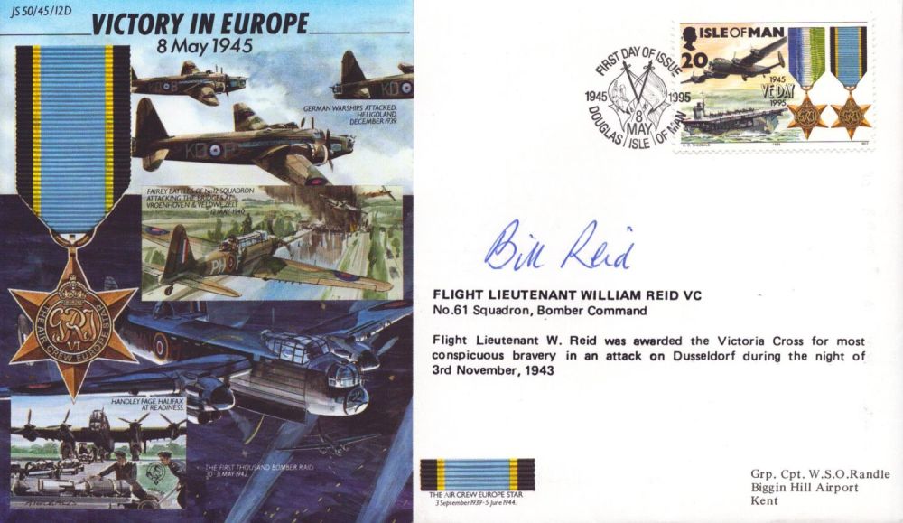 Lot 404: Flt Ltnt William Reid signed Victory in Europe...