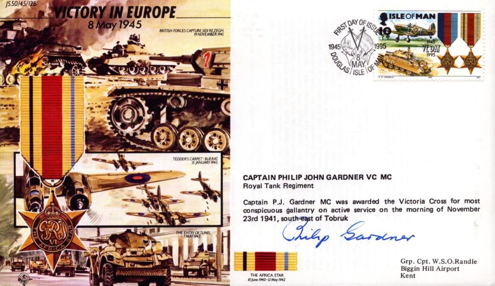 Lot 406: Cptn Philip Gardner VC signed Victory in Europe...