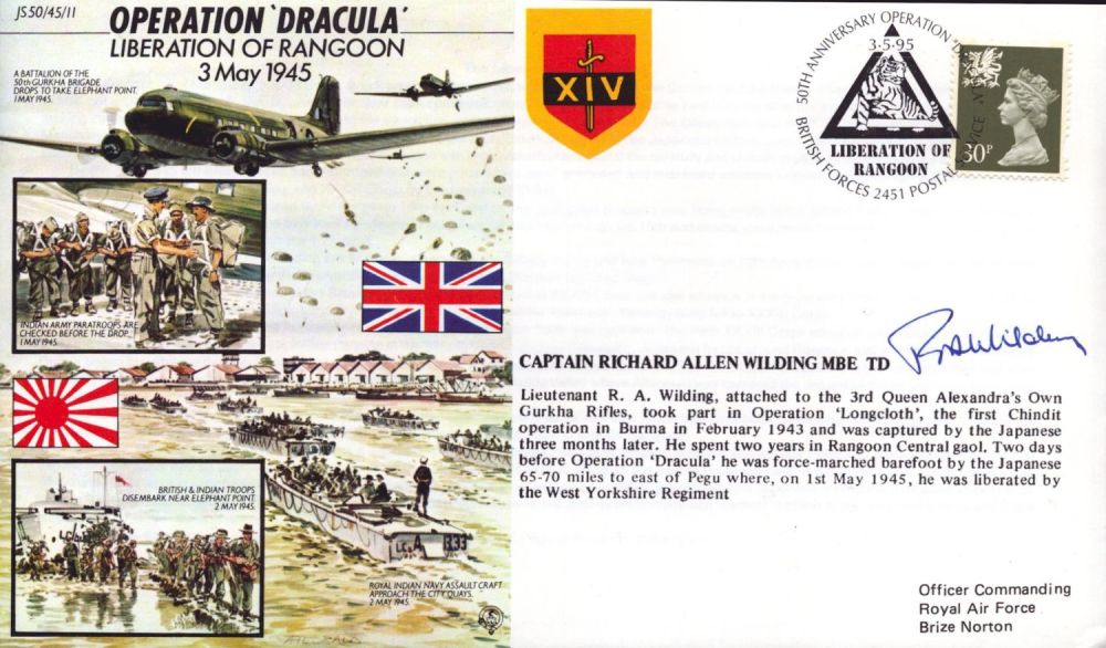 Lot 408: Cptn Richard Wilding MBE signed Operation Dracula cover....