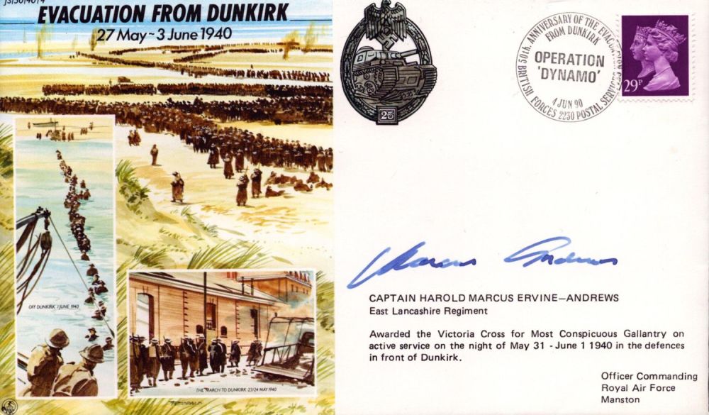 Lot 420: Cptn Harold Marcus Ervine signed Evacuation from Dunkirk...