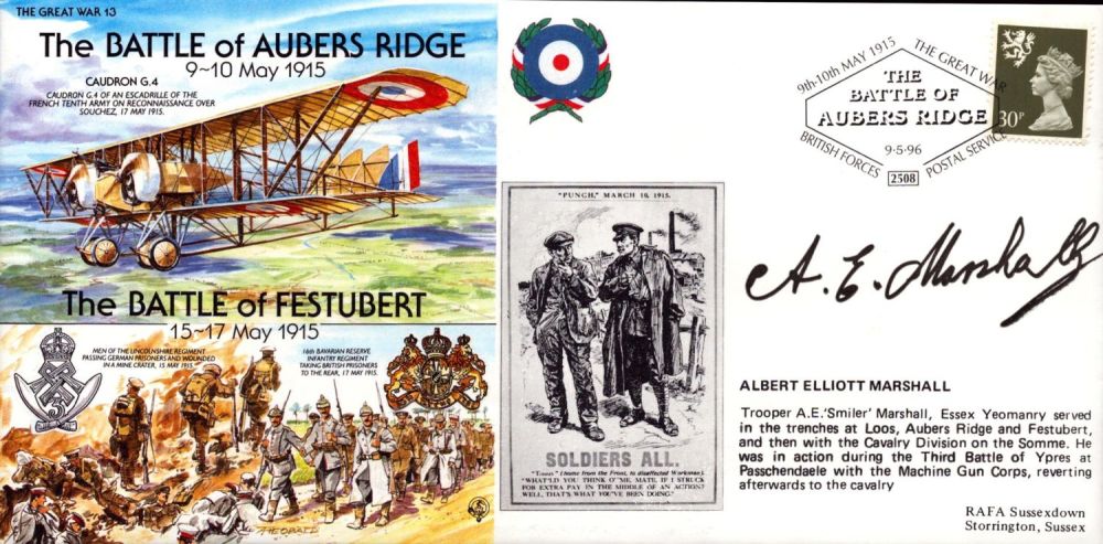 Lot 444: Albert Elliott Marshall signed Battle of Aubers Ridge...