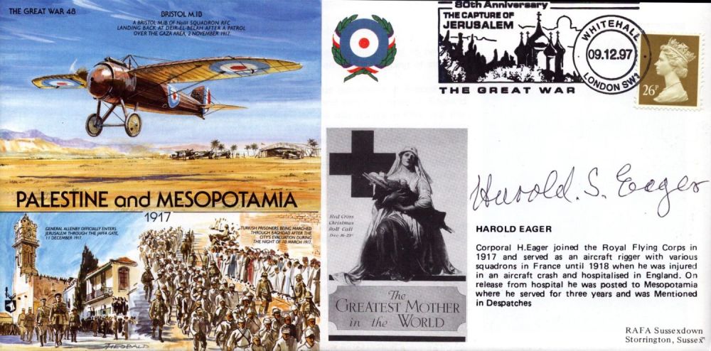 Lot 475: Harold Eager signed Palestine and Mesopotamia great war...