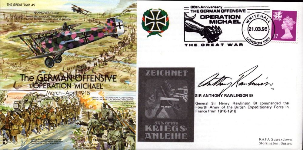 Lot 476: Sir Anthony Rawlinson signed German offensive great war...
