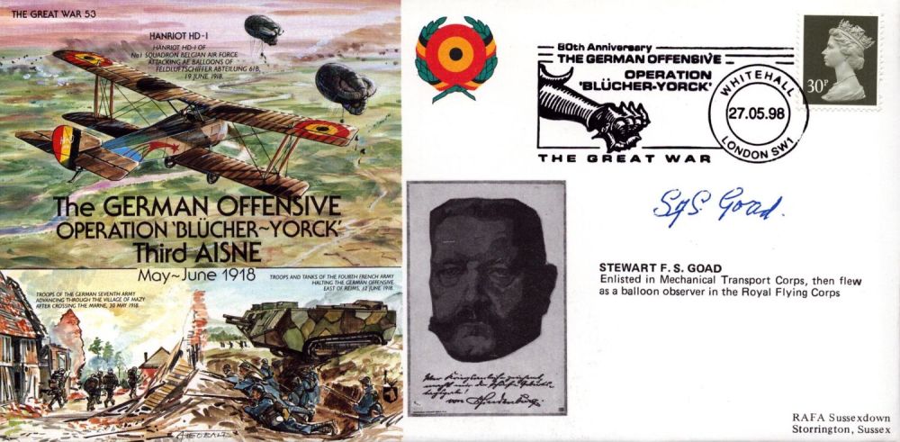 Lot 477: Stewart Goad signed German offensive great war cover....