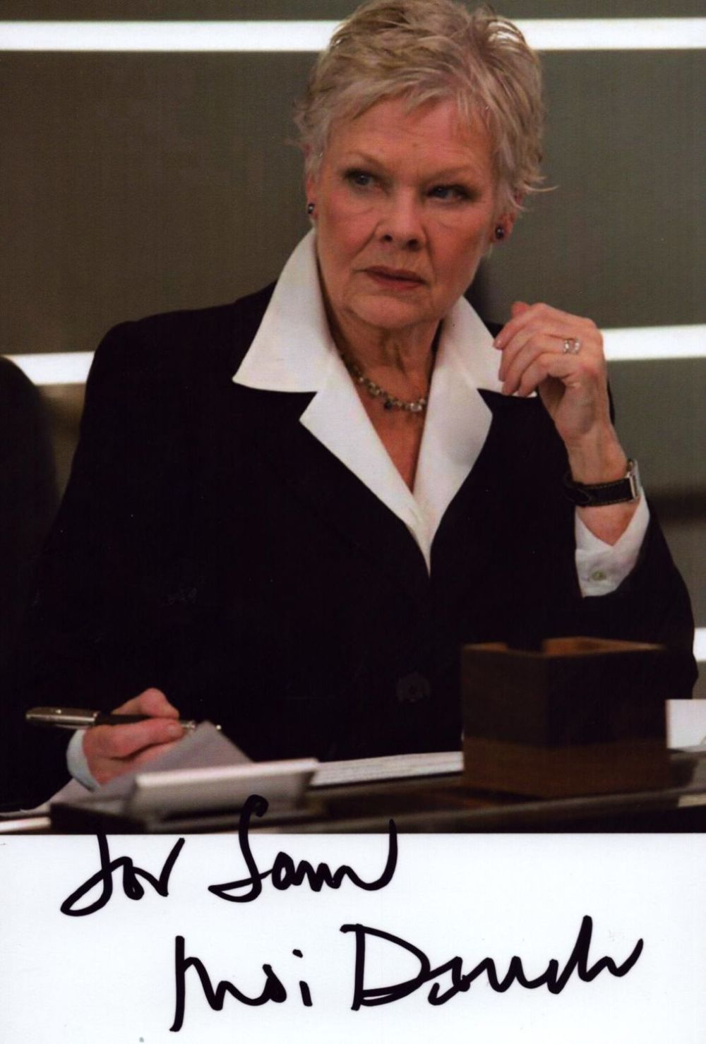 Lot 485: Judi Dench signed 6x4 inch colour photo pictured...