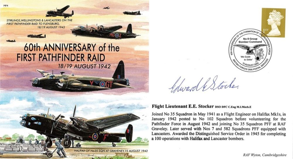 Lot 92: WW2 Flt Lt Edward E Stocker DSO DFC...