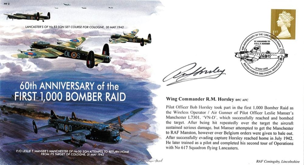 Lot 94: WW2 Wg Cdr RM Horsley DFC AFC Signed...