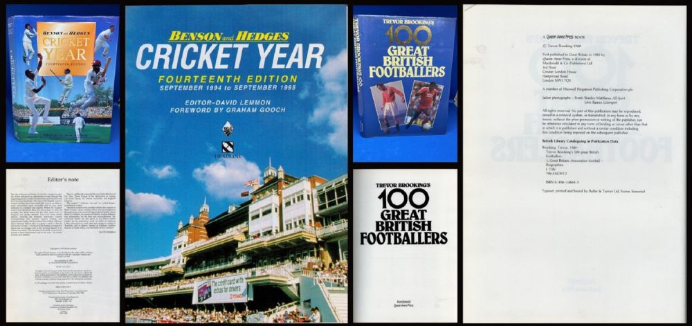 Lot 182: 2 First edition unsigned sports book collection. First...
