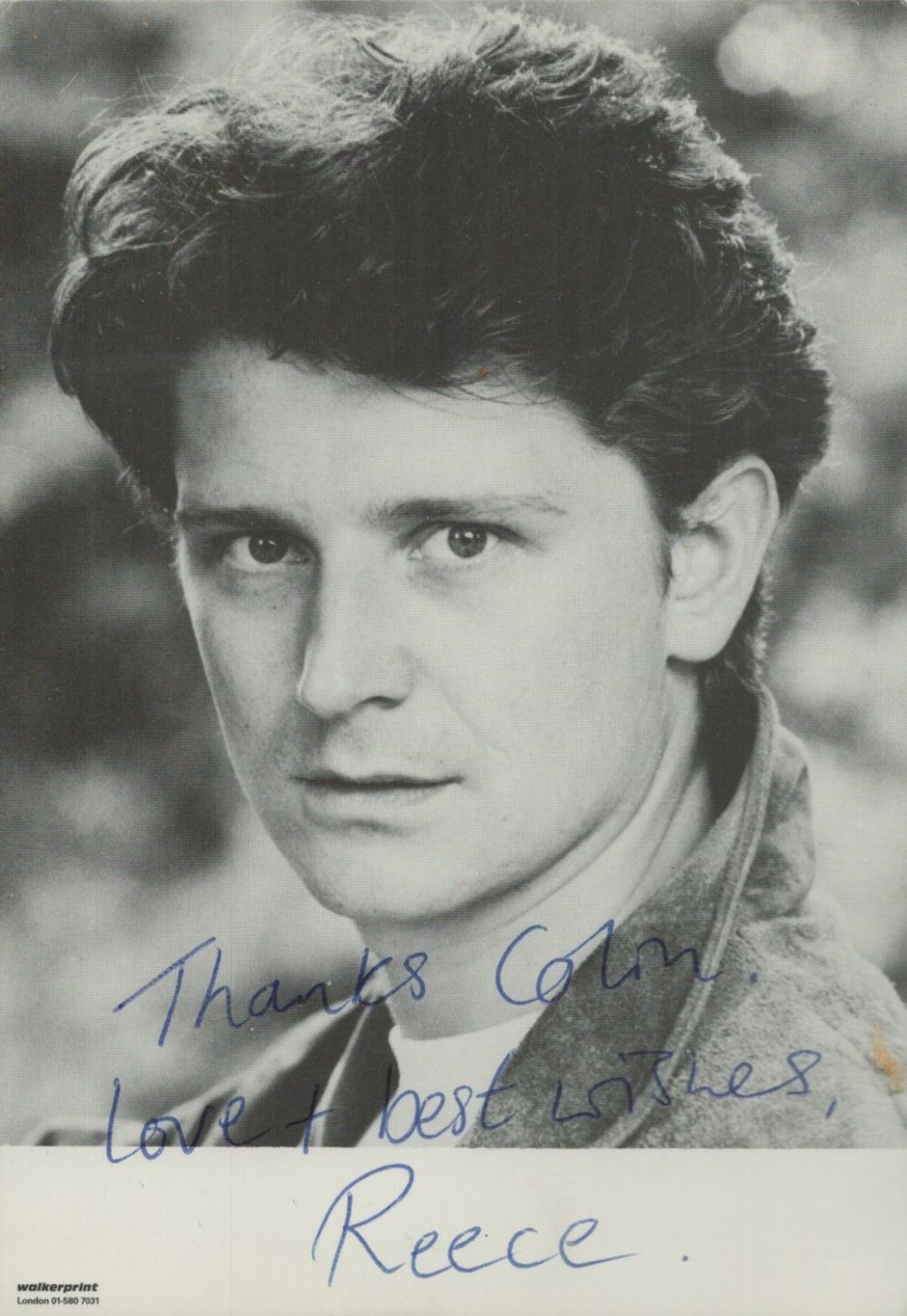 Lot 204: Reece Dinsdale signed black and white publicity postcard,...