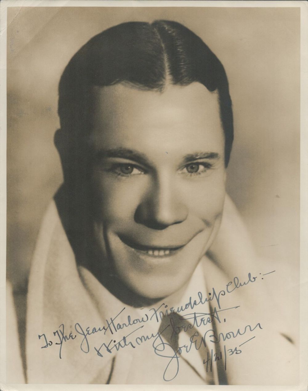 Lot 223: Joe E. Brown signed vintage oversize black and...
