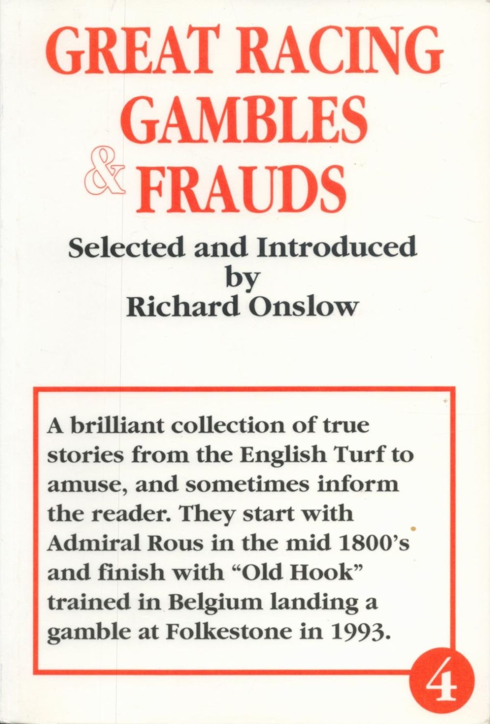 Lot 251: Great Racing Gambles and Frauds paperback book by...