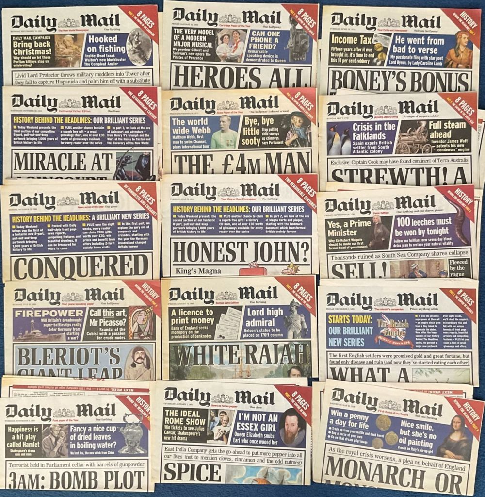Lot 297: Commemorative Newspapers for Historic Dates published by The...