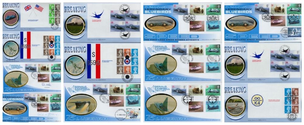 Lot 305: Speed Record Breakers Collection of 12 FDCs, 2...