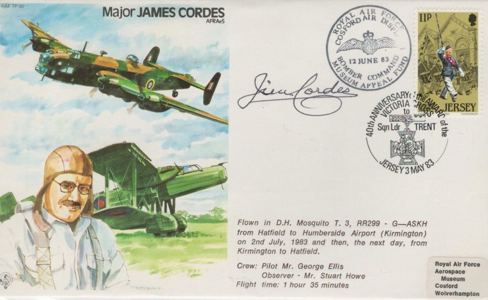 Lot 309: Major James Cordes signed RAF TP30 cover. 1...