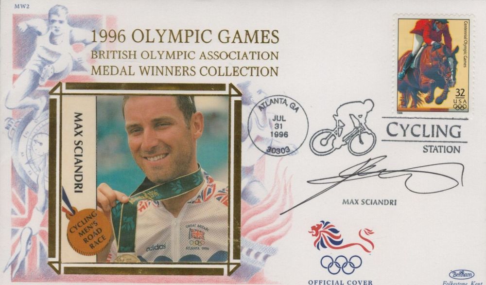 Lot 324: Max Sciandri signed 1996 Olympic Games FDC. Good...