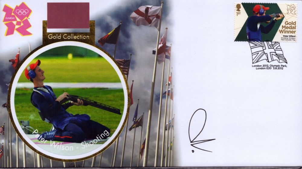 Lot 334: Peter Wilson - Shooting signed London 2012 gold...