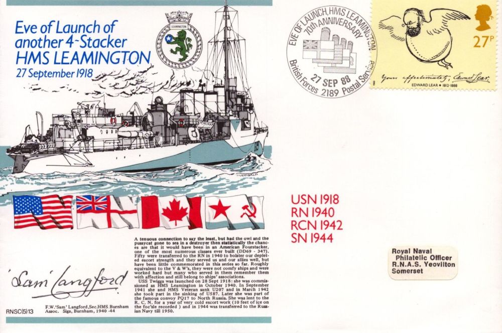 Lot 345: Sam Langford signed Eve of launch of another...