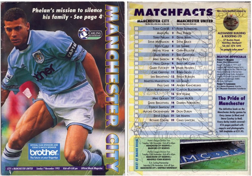 Lot 357: Football. 13 Signed on Reverse of Man City...