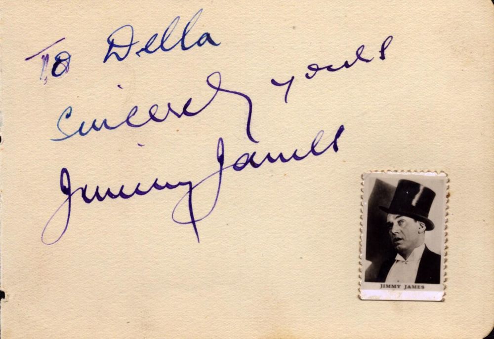 Lot 365: Jimmy James signed 5x4 inch album page dedicated....