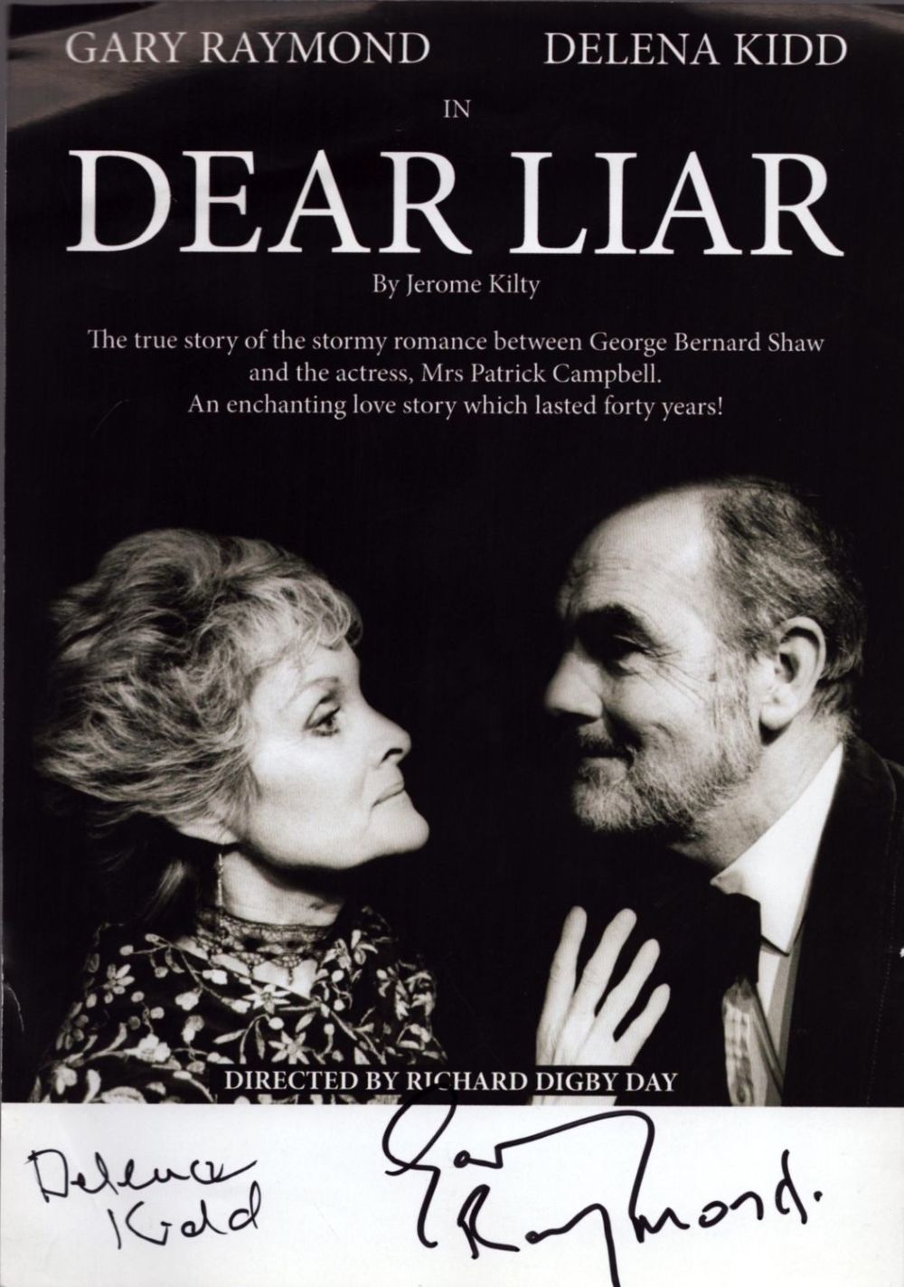Lot 367: Delena Kidd and Gary Redmond signed theatre flyer....