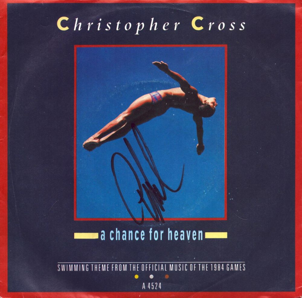 Lot 371: Christopher Cross signed 45rpm A chance for heaven...
