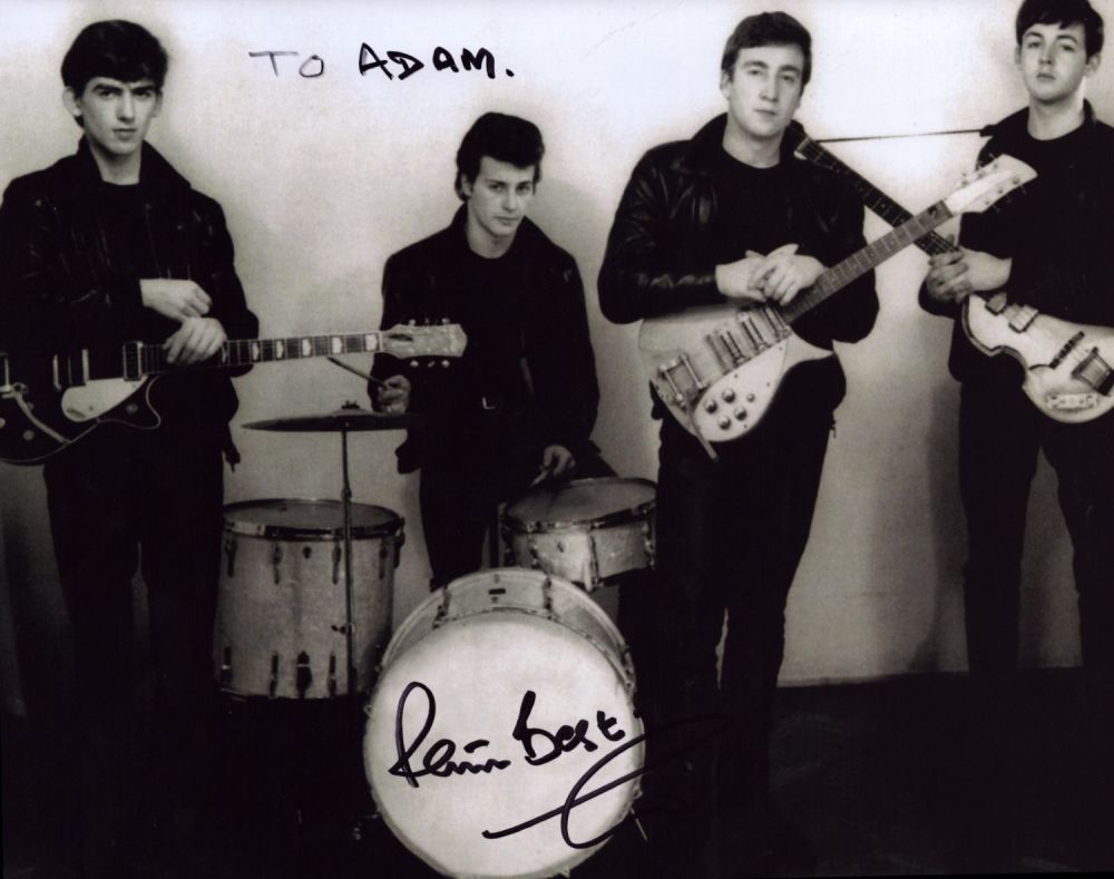 Lot 372: Pete Best signed 10x8inch black and white photo....