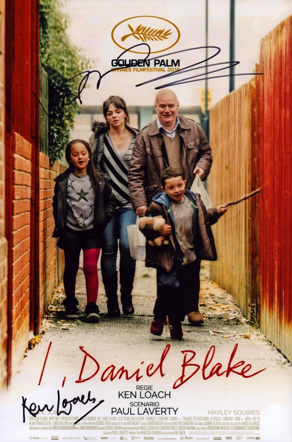 Lot 373: Dave Johns and Ken Loach signed 12x10inch colour...
