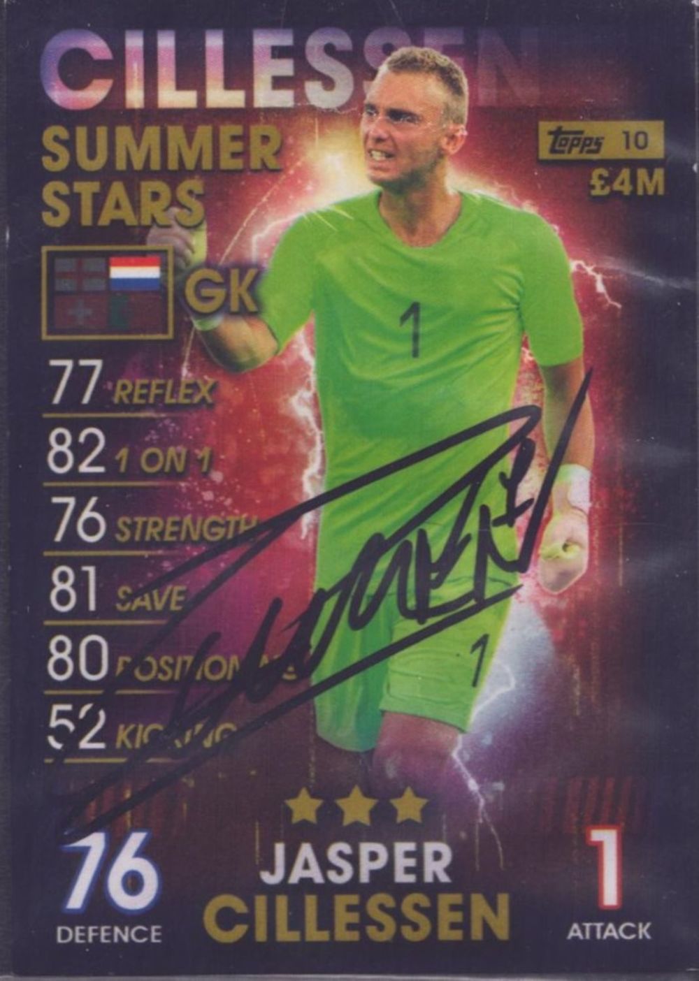Lot 389: Jasper Cillessen signed Netherlands Match Attax Topps trading...