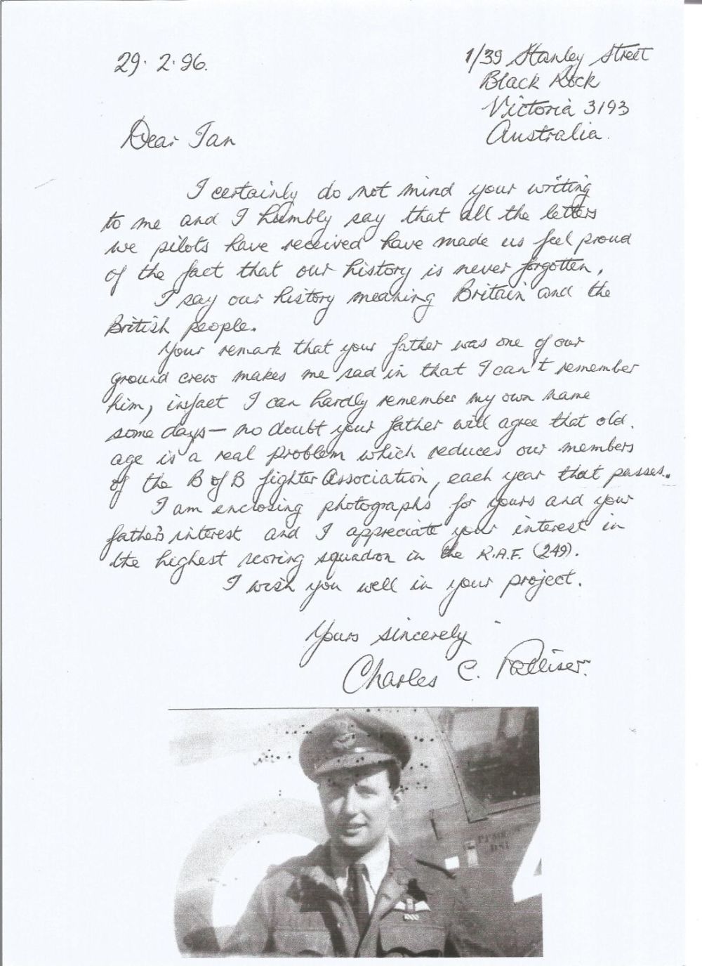 Lot 411: WW2 BOB fighter pilot Charles Palliser 138 sqn...
