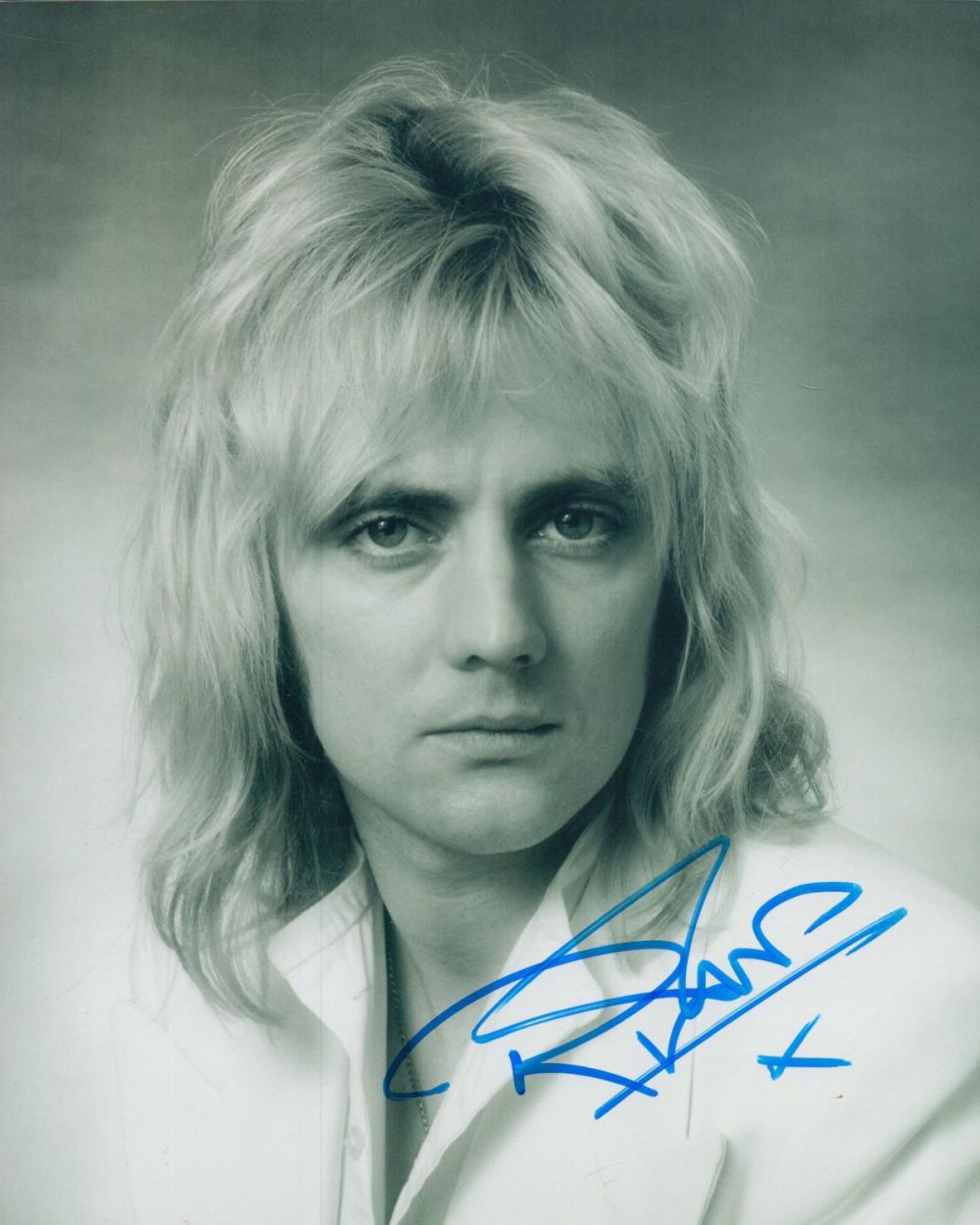 Lot 74: Roger Taylor signed 10x8 inch vintage black and...