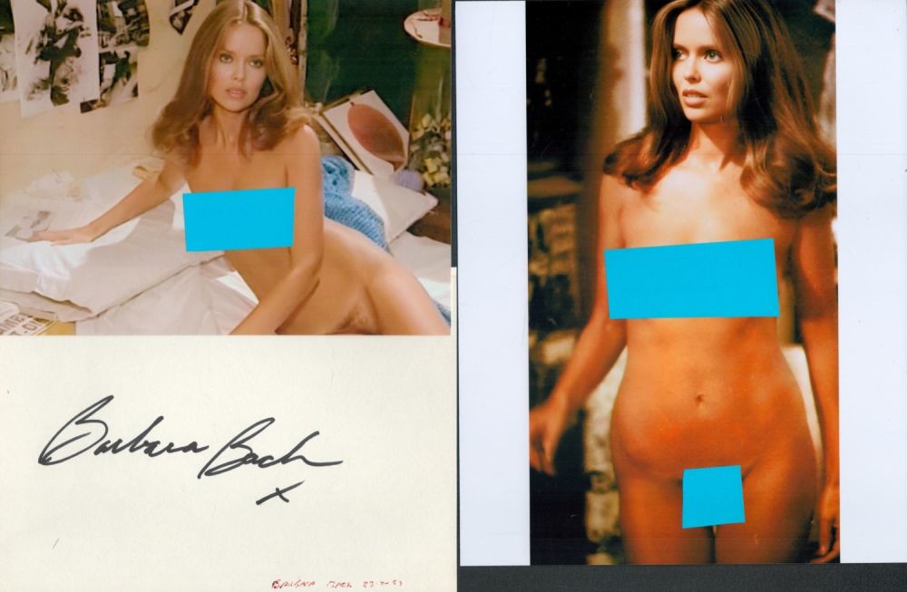 Lot 153: Barbara Bach signed 8x6 inch album page and...